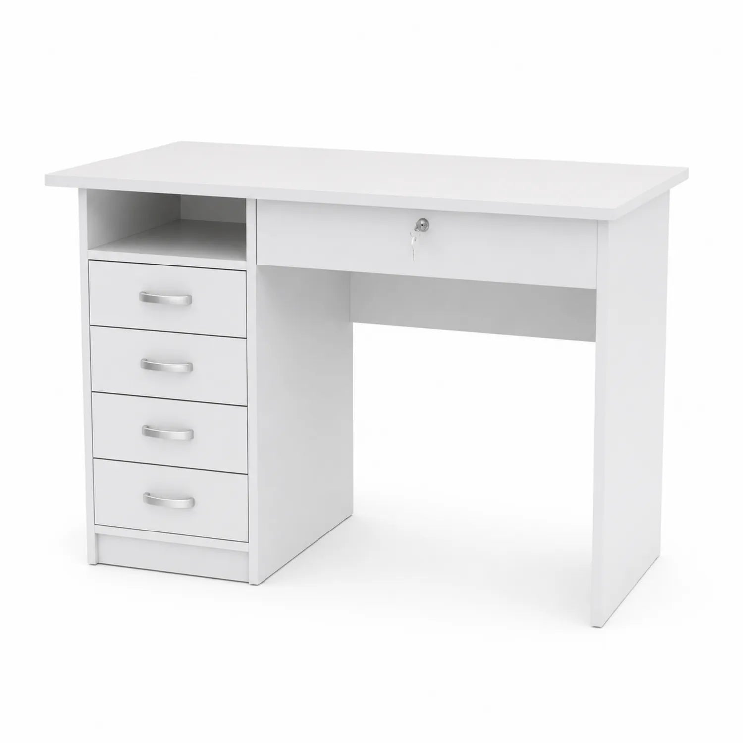 Schreibtisch mit Schubladen Weiß 120x60x75 cm Holzwerkstoff