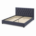 Doppelbett mit gepolstertem Kopfteil Stoff Dunkelblau 200x180 cm