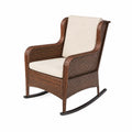 Schaukelstuhl aus Polyrattan Braun Beige