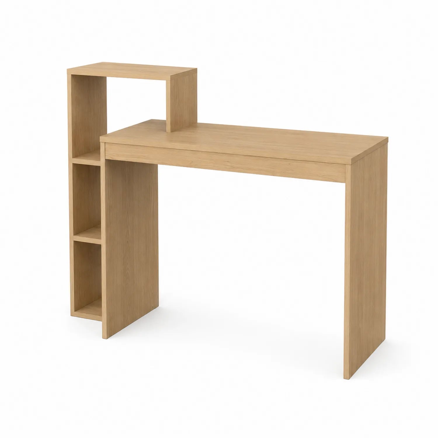 Schreibtisch mit Regal MDF Eichenfurnier Natur