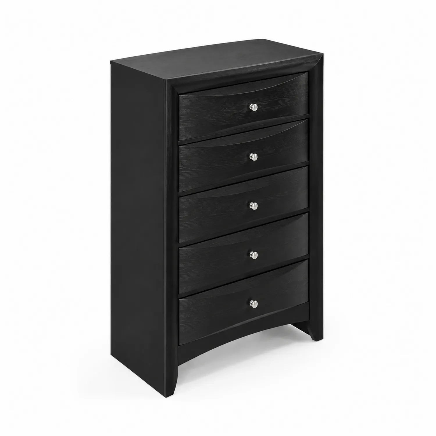 Schwarze Kommode mit 5 MDF-Schubladen