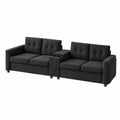 Modulares Sofa-Set Schwarz Stoff