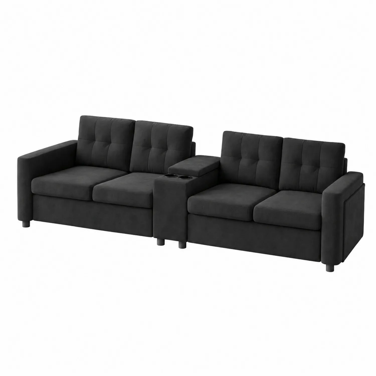 Modulares Sofa-Set Schwarz Stoff