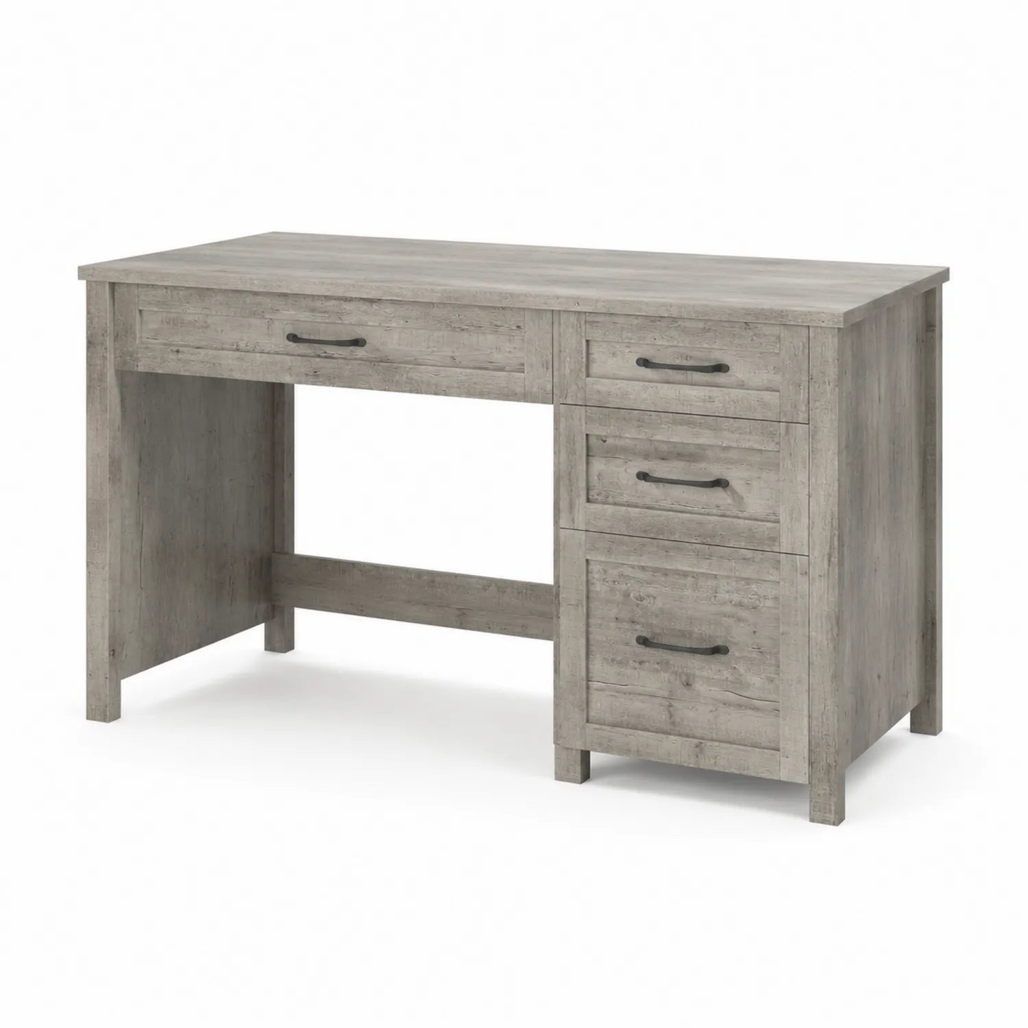 Schreibtisch aus Holz Grau mit 4 Schubladen