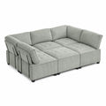Modulares Sofa Ecksofa 4-Sitzer Cord Grau